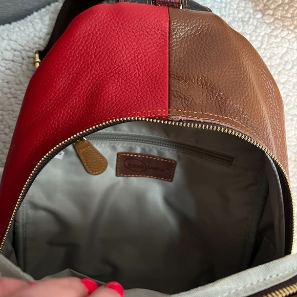 💚❤️💙💛AmeriLeather Borka Leather Backpack NWT (regularly $189)❤️BEAUTIFUL❤️NEW - Picture 12 of 16